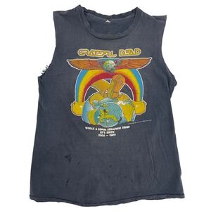 Vintage 70s GRATEFUL DEAD What A Long Strange Trip T Shirt CUT OFF SLEEVES 1979